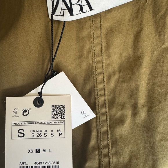 Zara Tan Trench Coat Full-Length Cotton Blend - Picture 3 of 3